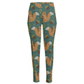 Squirrel Knitted Pattern Print High-Waisted Pocket Leggings