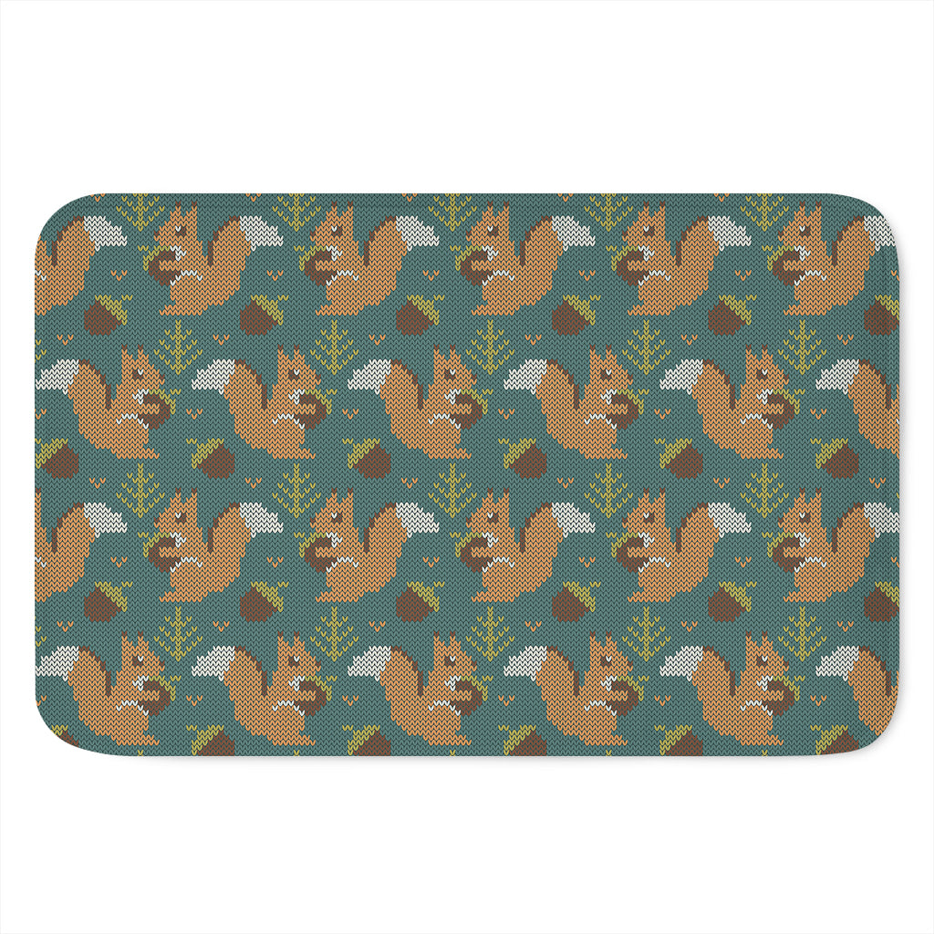 Squirrel Knitted Pattern Print Indoor Door Mat