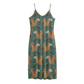 Squirrel Knitted Pattern Print Jersey Midi Cami Dress