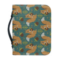 Squirrel Knitted Pattern Print Leather Bible Cover