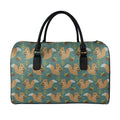Squirrel Knitted Pattern Print Leather Duffel Bag