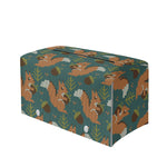 Squirrel Knitted Pattern Print Leather Tissue Box Cover