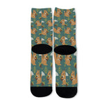 Squirrel Knitted Pattern Print Long Socks