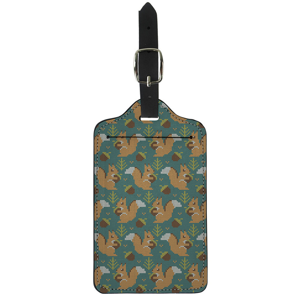 Squirrel Knitted Pattern Print Luggage Tag
