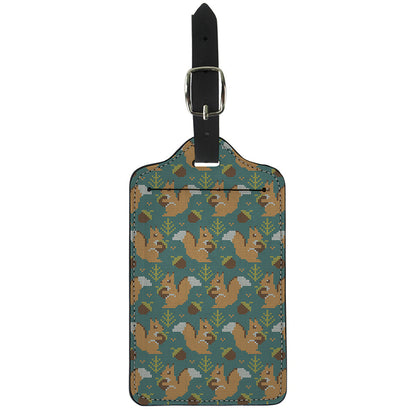 Squirrel Knitted Pattern Print Luggage Tag
