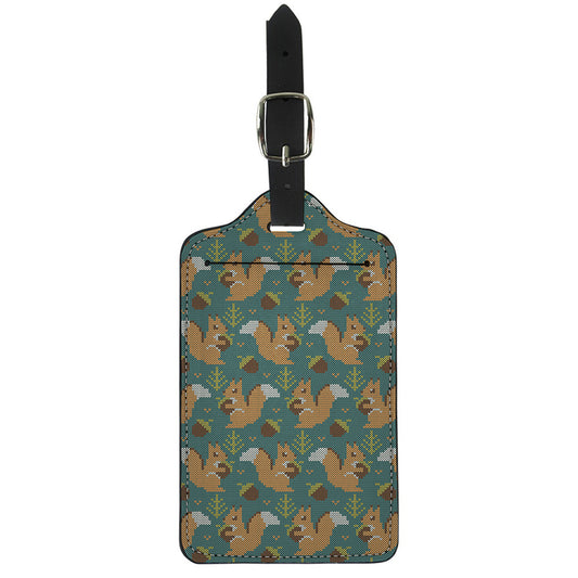 Squirrel Knitted Pattern Print Luggage Tag