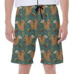 Squirrel Knitted Pattern Print Men's Beach Shorts