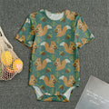 Squirrel Knitted Pattern Print Men's Bodysuit