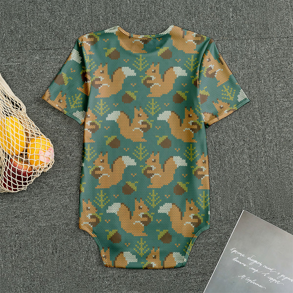 Squirrel Knitted Pattern Print Men's Bodysuit