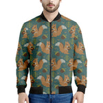 Squirrel Knitted Pattern Print Men's Bomber Jacket