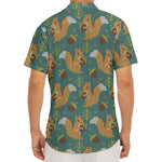 Squirrel Knitted Pattern Print Men's Deep V-Neck Shirt