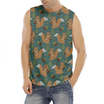 Squirrel Knitted Pattern Print Men's Fitness Tank Top
