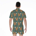 Squirrel Knitted Pattern Print Men's Rompers