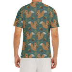 Squirrel Knitted Pattern Print Men's Short Sleeve Rash Guard