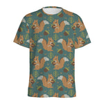 Squirrel Knitted Pattern Print Men's Sports T-Shirt
