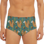 Squirrel Knitted Pattern Print Men's Triangle Swim Briefs