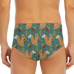 Squirrel Knitted Pattern Print Men's Triangle Swim Briefs