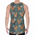 Squirrel Knitted Pattern Print Men's Velvet Tank Top