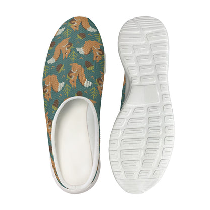 Squirrel Knitted Pattern Print Mesh Casual Shoes