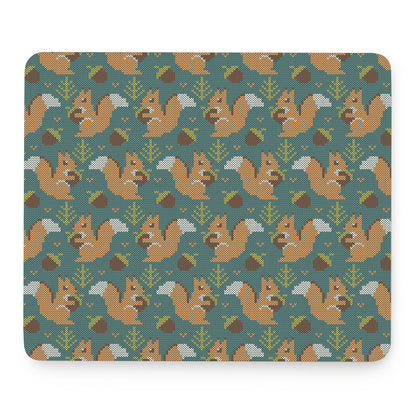 Squirrel Knitted Pattern Print Mouse Pad
