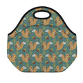 Squirrel Knitted Pattern Print Neoprene Lunch Bag