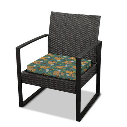 Squirrel Knitted Pattern Print Outdoor Seat Cushion Cover