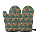 Squirrel Knitted Pattern Print Oven Mitts