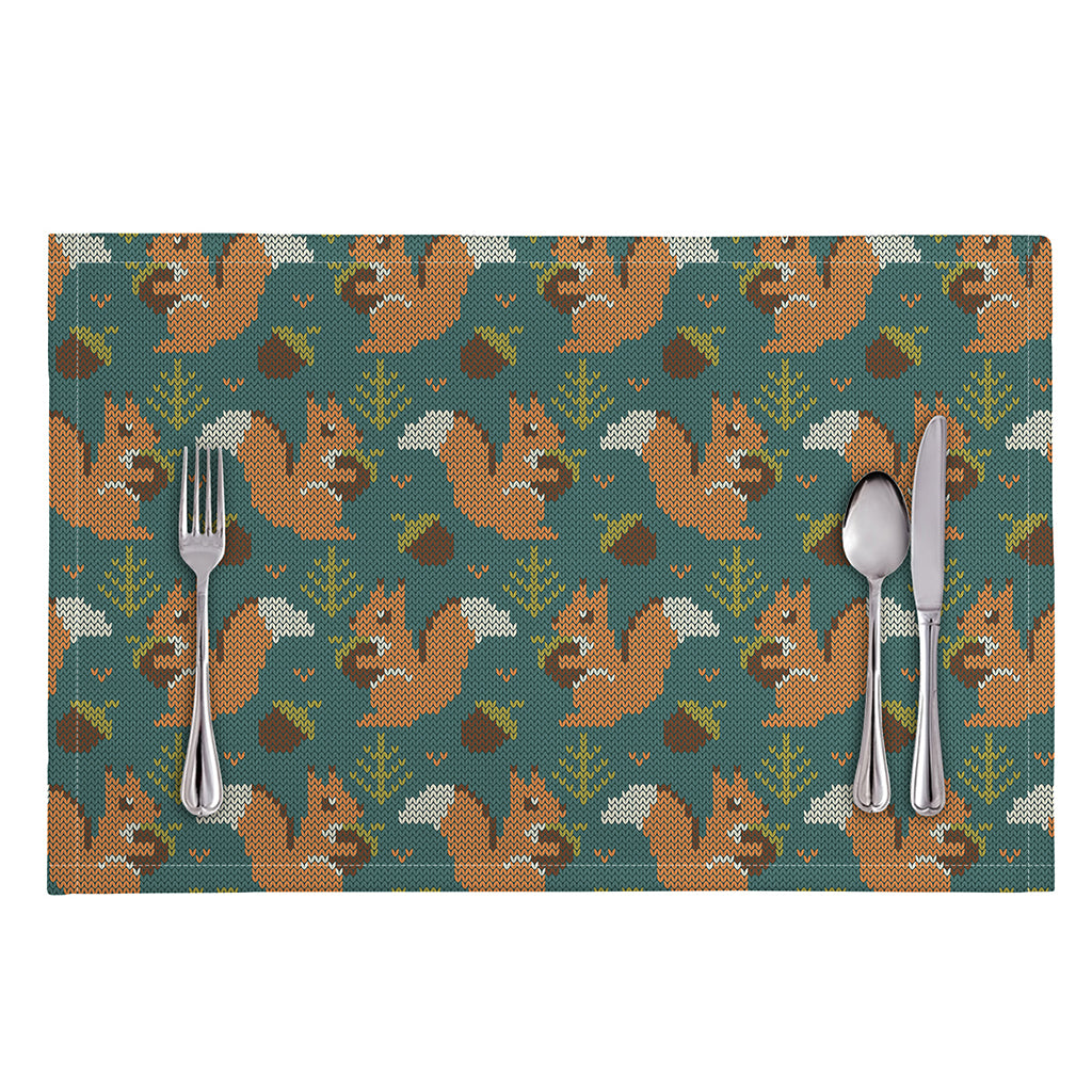 Squirrel Knitted Pattern Print Placemat