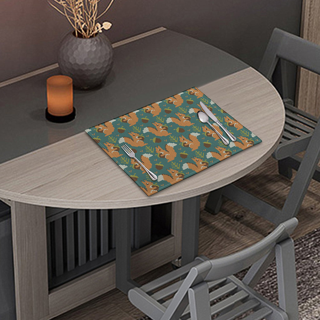 Squirrel Knitted Pattern Print Placemat