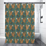 Squirrel Knitted Pattern Print Premium Shower Curtain
