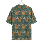 Squirrel Knitted Pattern Print Rayon Hawaiian Shirt