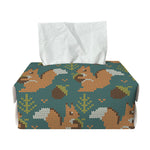 Squirrel Knitted Pattern Print Rectangle Tissue Box Cover
