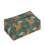 Squirrel Knitted Pattern Print Rectangle Tissue Box Cover