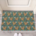 Squirrel Knitted Pattern Print Rubber Doormat