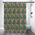Squirrel Knitted Pattern Print Shower Curtain