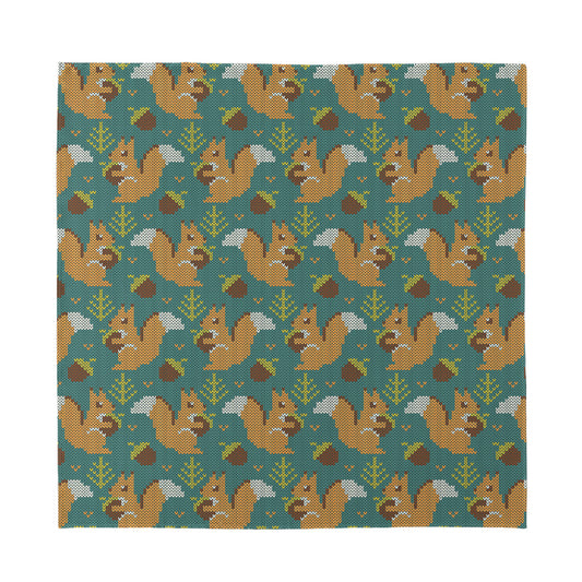 Squirrel Knitted Pattern Print Silk Bandana