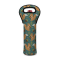 Squirrel Knitted Pattern Print Single Neoprene Wine Tote