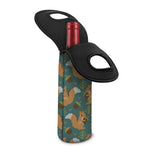Squirrel Knitted Pattern Print Single Neoprene Wine Tote
