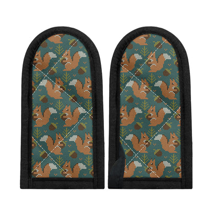 Squirrel Knitted Pattern Print Skillet Handle Cover