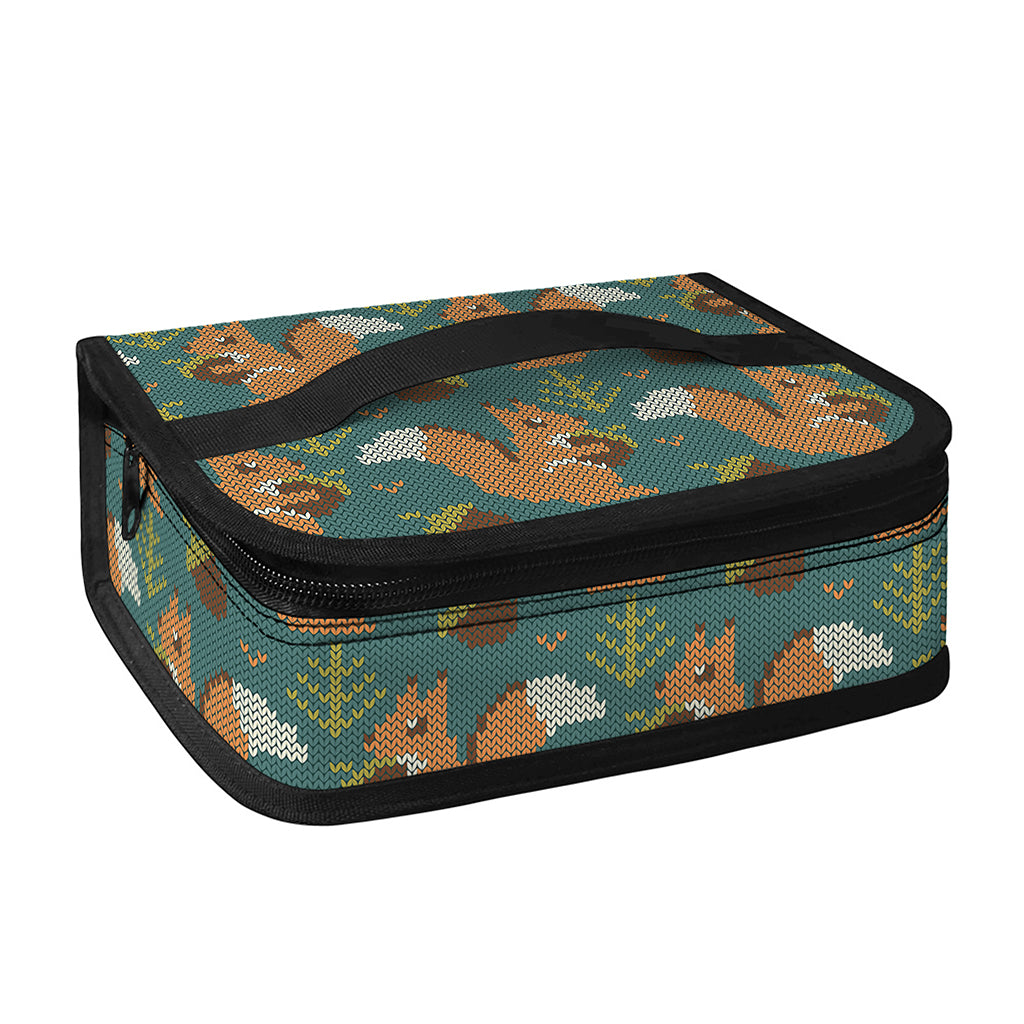 Squirrel Knitted Pattern Print Small Lunch Bag