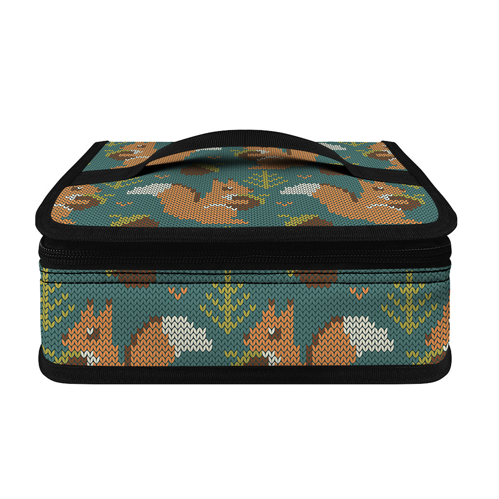 Squirrel Knitted Pattern Print Small Lunch Bag
