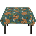 Squirrel Knitted Pattern Print Tablecloth