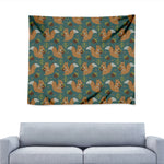 Squirrel Knitted Pattern Print Tapestry