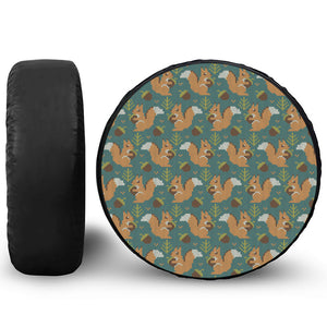 Squirrel Knitted Pattern Print Tire Cover