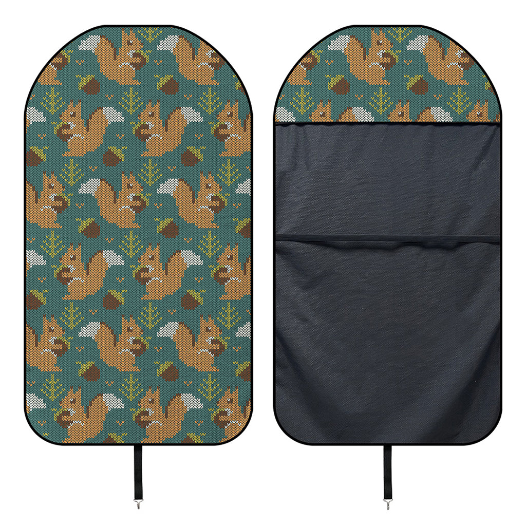 Squirrel Knitted Pattern Print Waterproof Car Seat Cover