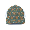 Squirrel Knitted Pattern Print White Mesh Trucker Hat