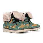 Squirrel Knitted Pattern Print Winter Boots