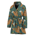 Squirrel Knitted Pattern Print Women's Bathrobe