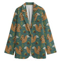 Squirrel Knitted Pattern Print Women's Cotton Blazer