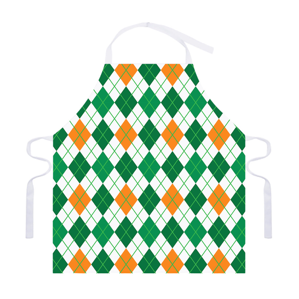 St Patrick's Day Argyle Pattern Print Adjustable Apron
